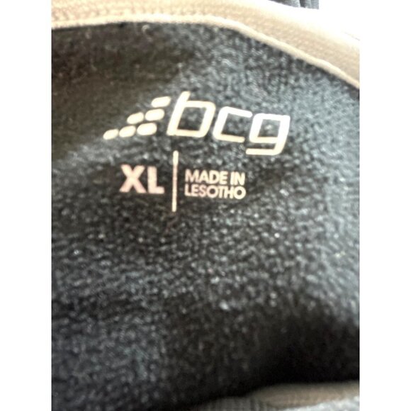 bcg Womens Pullover Hoodie Black/Gray Striped Missing Hoodie Drawstring Size XL - Picture 3 of 6